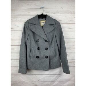 Old Navy Women's Gray Double Breasted Wool‎ Blend Peacoat Jacket XS